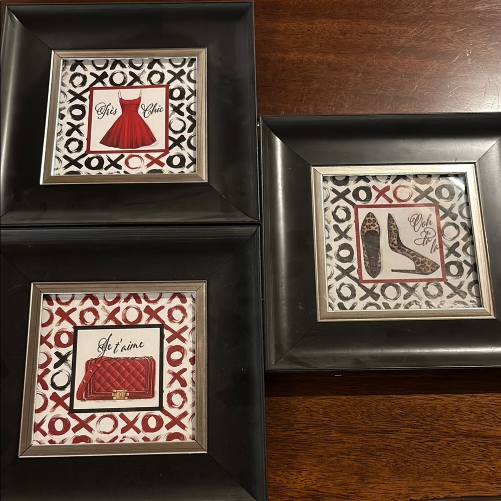 Bold Black and Red Geometric Picture Frames